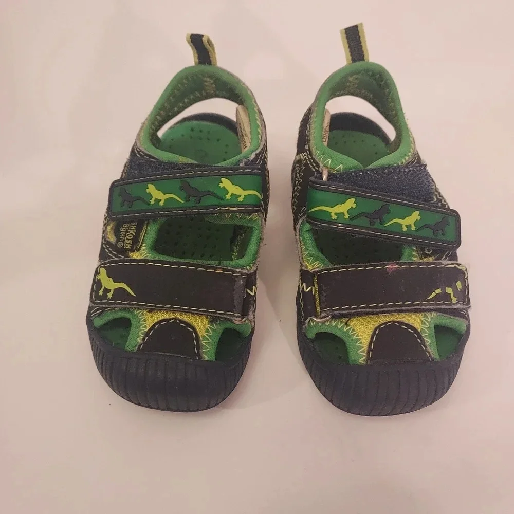 OshKosh B'gosh Blue and Green with Lizards Light Up Sandals in Size 5